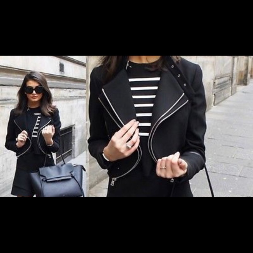 ZARA BLOGGERS FAV BLACK JACKET WITH ZIPS BRAND NEW WITH TAGS XS